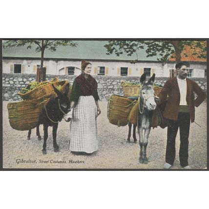 Street Costumes, Hawkers, Gibraltar, c.1905-10 - Millar & Lang Postcard