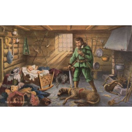 Death Of Gelert Welsh Dog of Llewelyn Poem Postcard