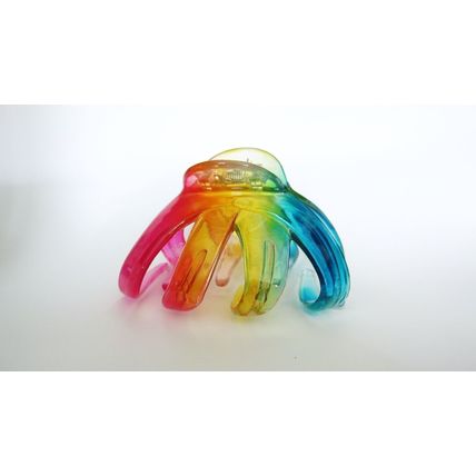 Large clear rainbow transparent octopus hair claw clip for thick hair