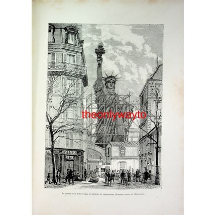 Statue Of Liberty In Construction, New York, Book Illustration (Print), 1895