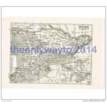 Ontario, Southern Portion, Canada, Book Map Illustration (Print), John Bartholo