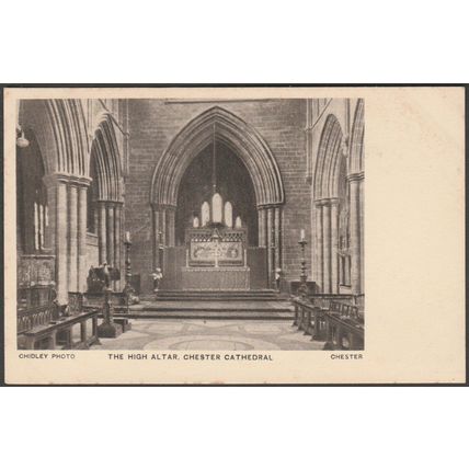 The High Altar, Chester Cathedral, Cheshire, c.1910 - Chidley Postcard