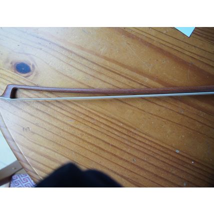 Violin Bow 3/4 Size, Genuine Pernambuco round stick, Ebony Frog, silver lapping