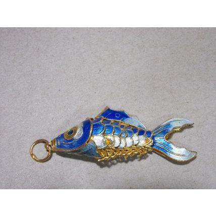 Vintage Cloisonne Enamel Fish Koi Articulated 2"