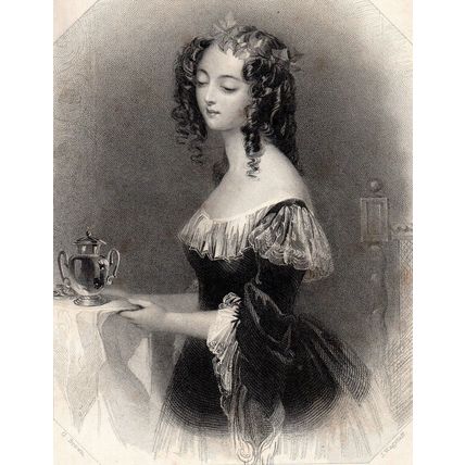 ISABEL 1847 J. Wagstaff - George Brown ANTIQUE ETCHING