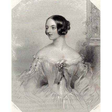 MISS DYMOKE 1841 William Henry Mote - John Hayter ANTIQUE ETCHING