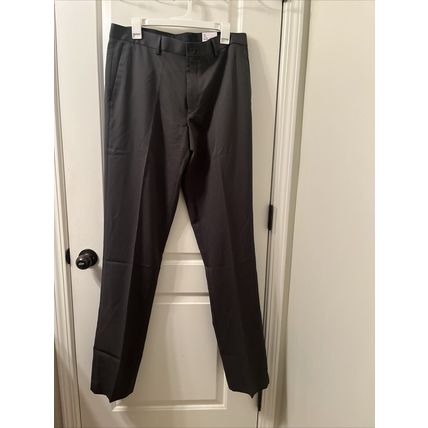 APT. 9 Men's Flat Front Dress Pants Easy Care Slim Fit Choose Your Size Gray