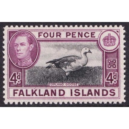Falkland Islands KGVI 1938-50 4d Black Purple Goose SG154 Mint MLH