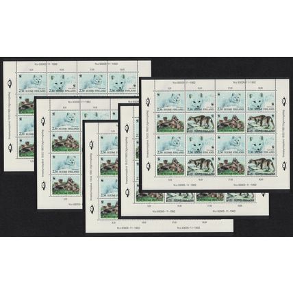 Finland WWF Arctic Fox 5 Sheetlets 1993 MNH SG#1310-1313 MI#1202-1205 Sc#907 a-d