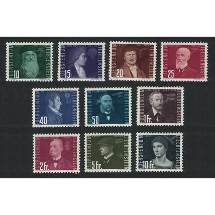 Liechtenstein Icarus Da Vinci Montgolfier Pioneers of Flight 10v Mix 1948 MH