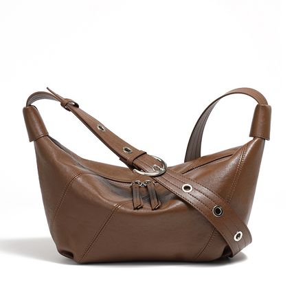 Ladies' Genuine Leather Shell Bag Brown
