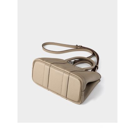 Genuine Leather Women Handbag and Shoulder Bag Grey
