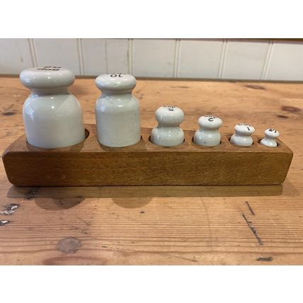 Antique Ceramic Hallmarked Apothecary Chemist Weights 0.5 - 20 Dag