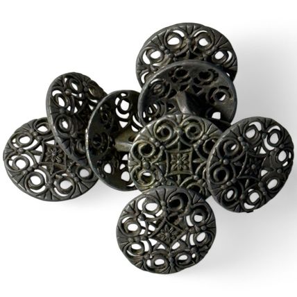 18mm Zinc Metal Sewing Shank Buttons Round Antique Silver Flower