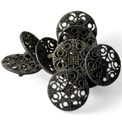 18mm Zinc Metal Sewing Shank Buttons Round Antique Silver Flower