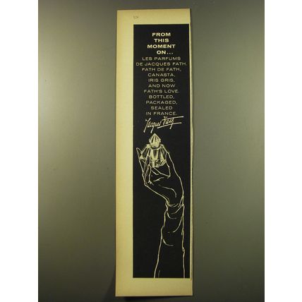 1961 Jacques Fath Perfume Advertisement - From this moment on