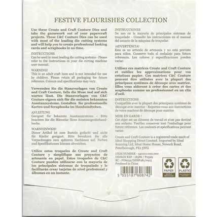 Couture. Festive Flourishes Collection Template 18586 Die Set. Die Cutting Craft