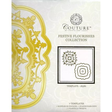 Couture. Festive Flourishes Collection Template 18586 Die Set. Die Cutting Craft