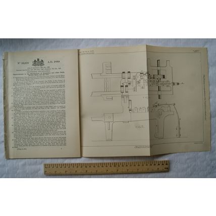 1890 Patent No. 16,670 horseshoe nails, rivets, etc, Joseph & Paul Freres, Paris