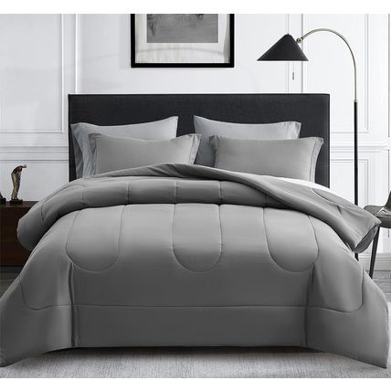 Maple&Stone Queen Size Comforter Set 7 Pieces Bed in a Bag - down Alternative Be