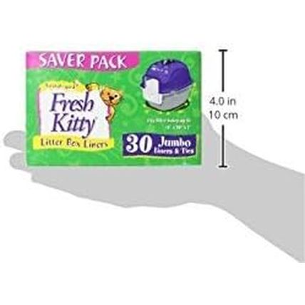 30 Count Fresh Kitty Litter Box Liners Super Thick, Durable, Easy Clean up Jumbo
