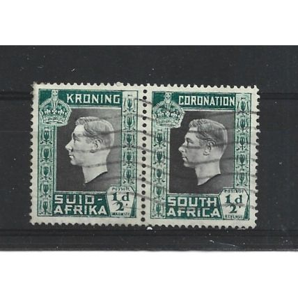 SouthAfrica.SG71 1/2d Grey-Black and Blue-Green Pair.Fine Used.Aug25a