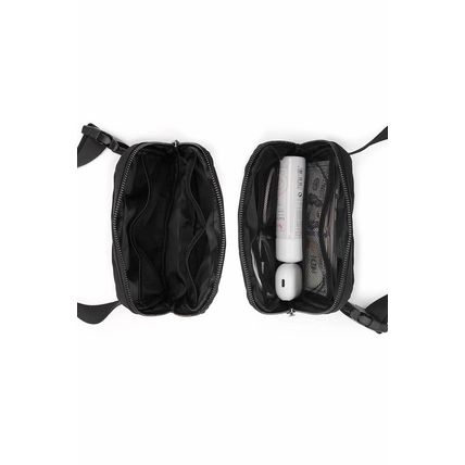 Black Waterproof Zipped Crossbody Chest Bag 20*5*14cm