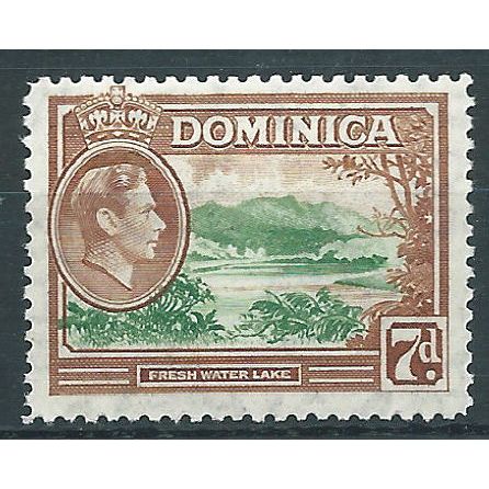 Dominica 1947 SG105a 7d Green & Yellow-Brown Mounted Mint....