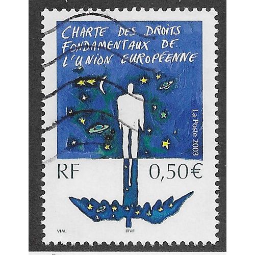FRA 2003 50c 'HUMAN RIGHTS CHARTER' FINE USED (EBID56-499)