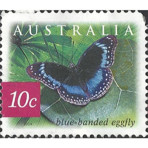 AUSTRALIA, BUTTERFLY, Blue-banded Eggfly, red-violet 2004, 10c, #3