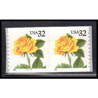 3054 32c Yellow Rose Fine MNH CNP Left 2333 PA1876