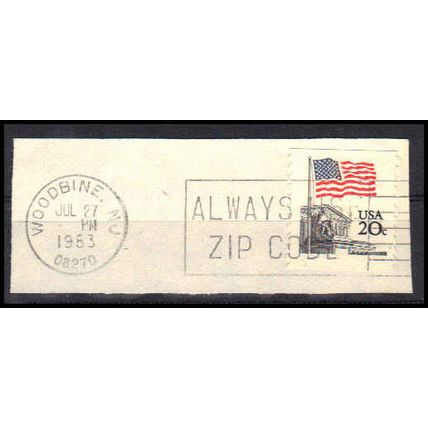 Used 1895 20c U.S. Flag Woodbine, NJ. E0872