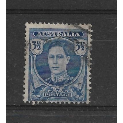 Australia.SG207 3 1/2d King George VI (Bright Blue).Fine Used.Dec21d