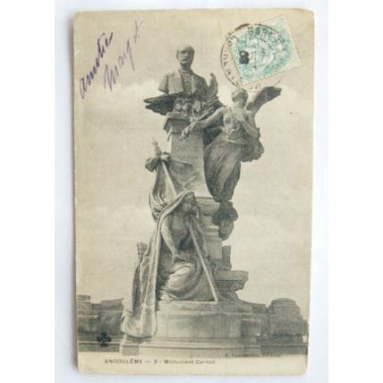 vintage postcard Angoulême, Monument Carnot