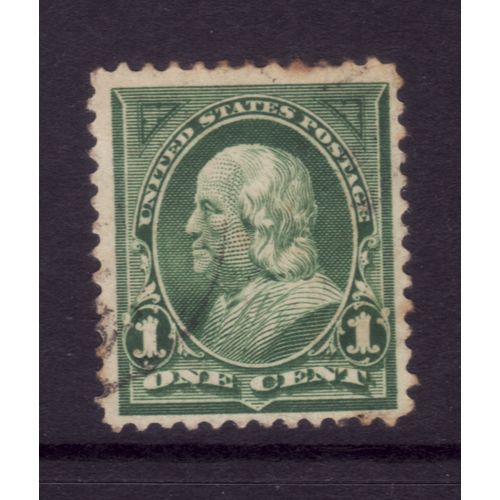 USA 1898 SG 283 1c GREEN FRANKLIN FINE USED#