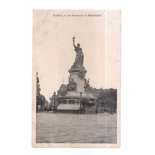 LA STATUE DE LA REPUBLIQUE, PARIS, FRANCE unused vintage postcard