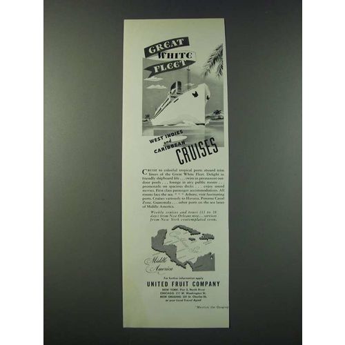 1947 United Fruit Company Great White Fleet Cruises Ad