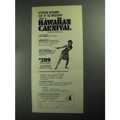 1968 Heritage Cavaliers Corp Ad - Hawaiian Carnival