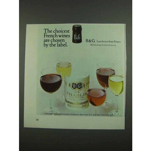 1974 B&G Barton & Guestier Wine Ad - The Choicest