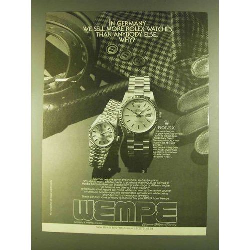 1980 Wempe Rolex Lady Date & Men's Day-Date Watches Ad