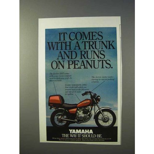 1981 Yamaha Exciter 250T Motorcycle Ad - Trunk Peanuts