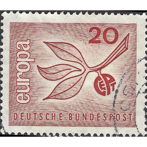 GERMANY, Europa CEPT, leaf, red 1965, 20pf, #2
