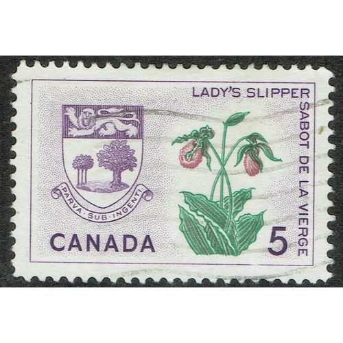 Canada 1964 Provincial Emblems 5c Slate Lilac Green and Reddish Purple SG549 GU