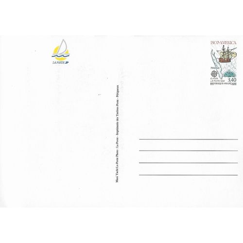 Mi P 167: Postcard: 3 Fr. 40 Europa: The Caravelle 'Santa Maria.'