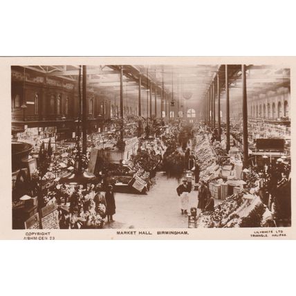 Market Hall Birmingham Warwickshire Postcard (WAR77813)