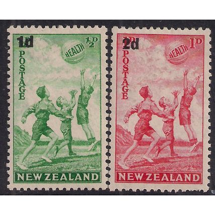 New Zealand 1939 KGV Set Surcharged Health Stamps MM SG 611 - 612 ( 1242 )
