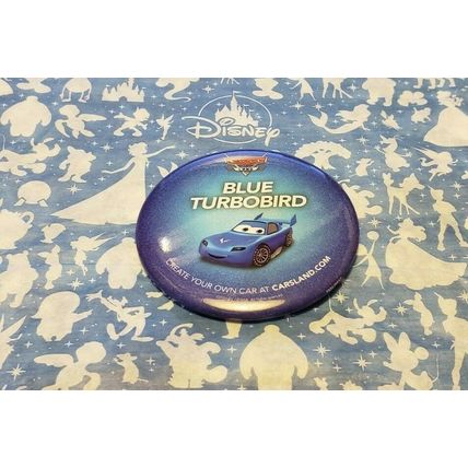 DISNEYLAND PARKS CARS LAND BLUE TURBO BIRD BLUE CAR BUTTON~NEW~PIN ON BUTTON