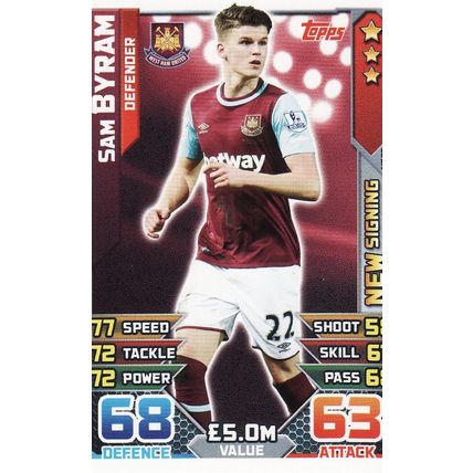 Match Attax 2015/2016 Extra NS27 Sam Byram West Ham United
