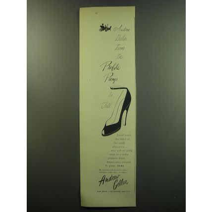 1949 Andrew Geller Profile Pump Shoes Ad - Turns the Profile Pump to Fall