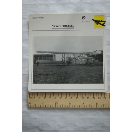 Vickers Virginia - GB - Heavy Bomber - Collectors Club Card